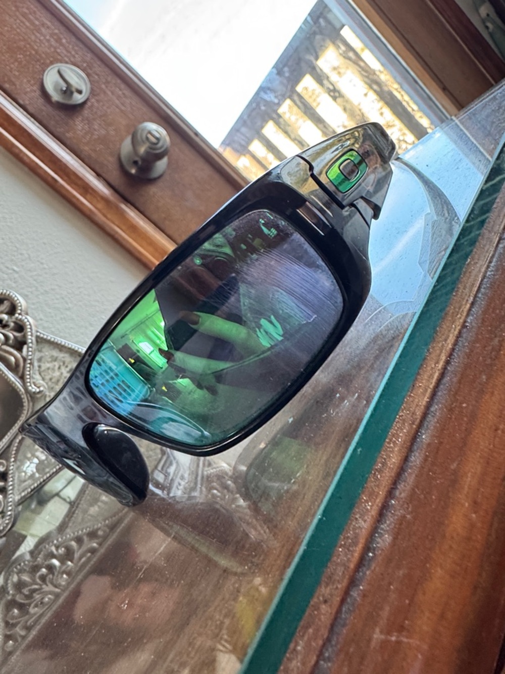 Oakley crankshaft Sunglasses with Green Mirrored Lenses